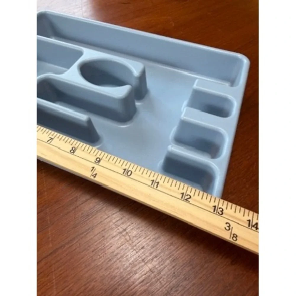 Vintage Rubbermaid 2921 Light BLUE Plastic Silverware Utensil Drawer Organizer